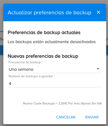 Backups en clouding.io