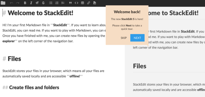 Stackedit editor markdown