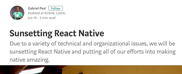 Airbnb abandona React Native