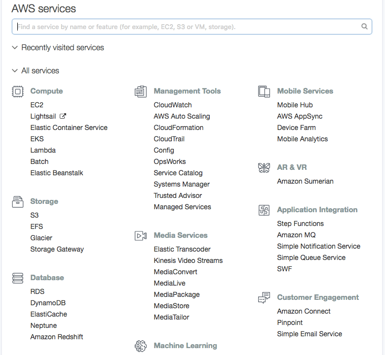 Consola de administraciónde de AWS