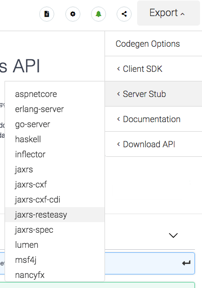 Exportar el código de la API
